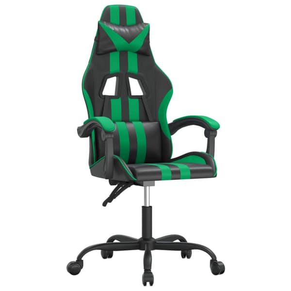 Gamingstol svart och grön konstläder