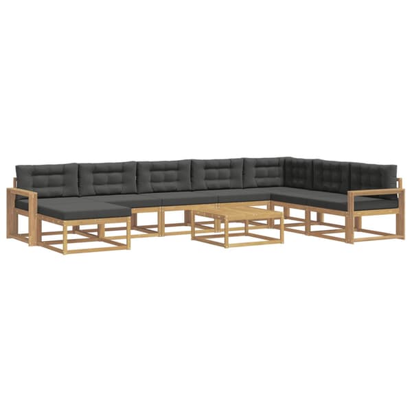 Utomhussoffset 9 pcs Vit och antracit