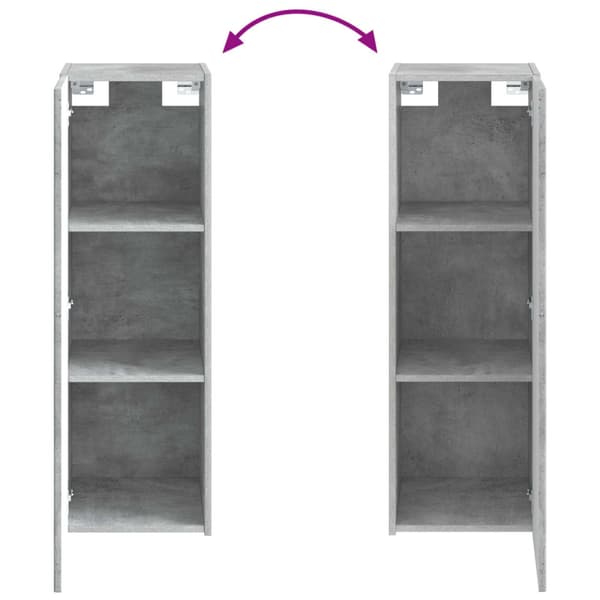 Badrumsmöbelset 4 st Betonggrå Konstruerat trä och glas