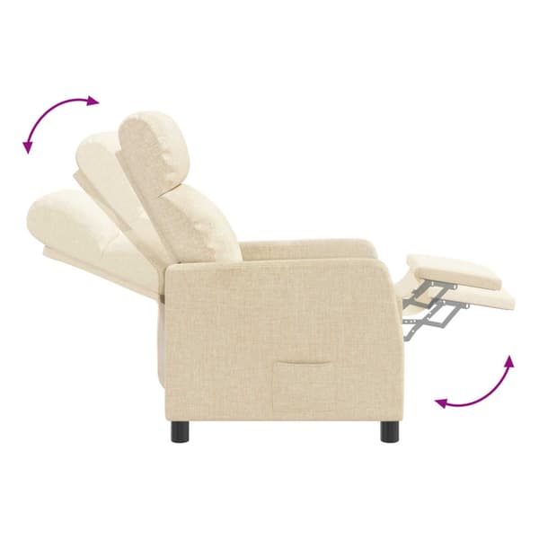 Recliner Gräddvit Tyg