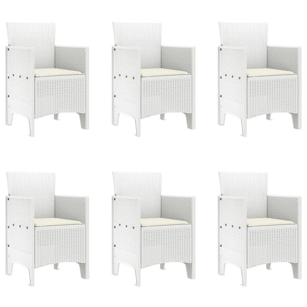 Trädgårdsmöbelset 7 pcs Vit Polypropylen