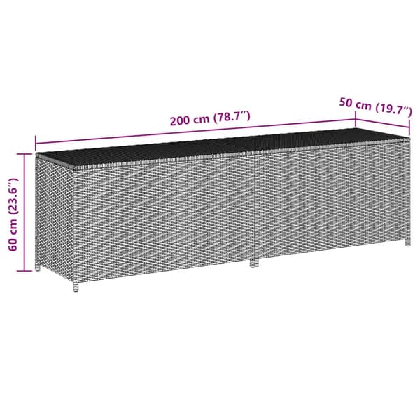 Dynbox konstrotting 200x50x60 cm grå