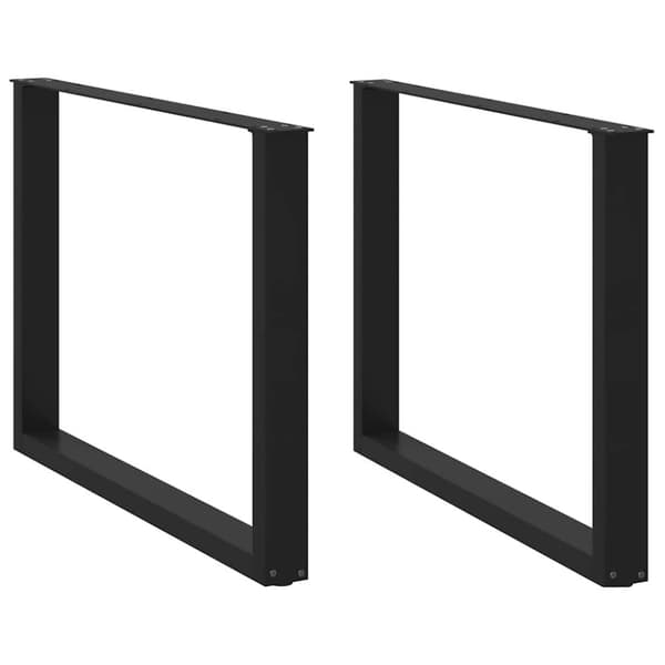 Matbordsben U-formade 2 st svarta 100x(72-73) cm stål