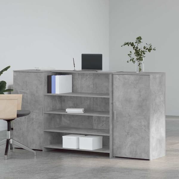 Receptionsdisk betonggrå 200x50x103,5 cm konstruerat trä