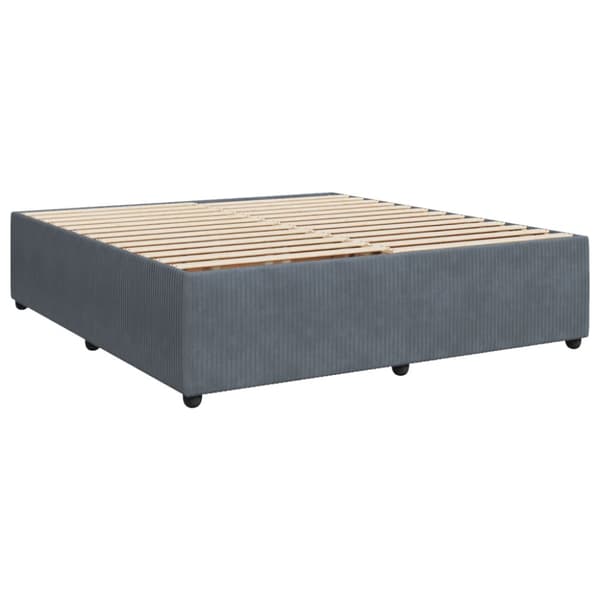 Ramsäng med madrass mörkgrå 180x200 cm sammet