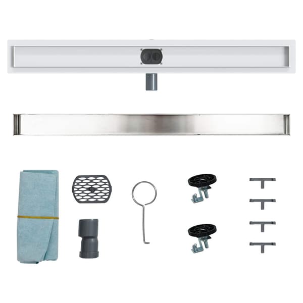 Duschavlopp 2-i-1 med 360° Siphon Silver 90 cm