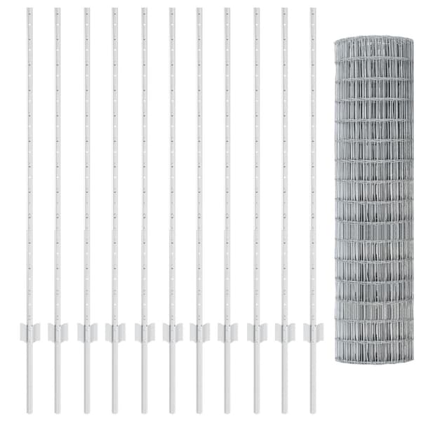 Stängsel med stolpe Silver 1,2 x 25 m Stål