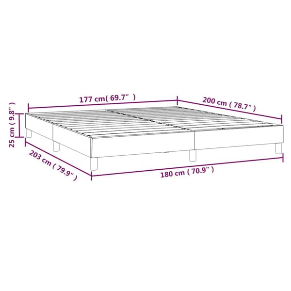 Boxspring-sängram mörkblå 180x200 cm sammet