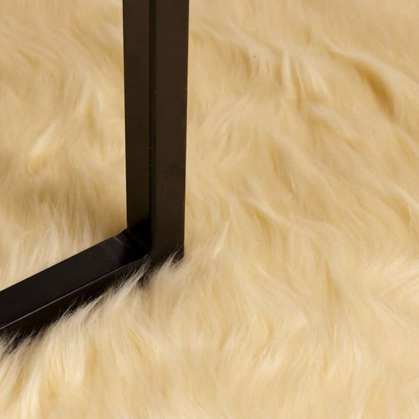 Fuskfäll matta TAFALLA Gräddvit Ø 200 cm Polyester
