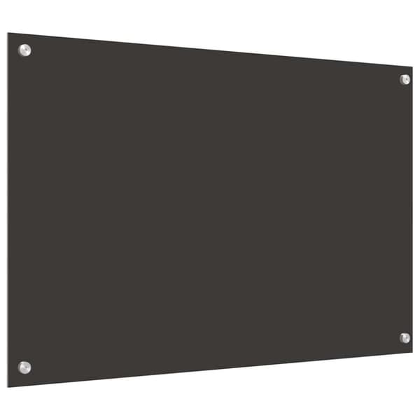 Köksskydd 2 pcs Mörkgrå 90 x 60 cm härdat glas