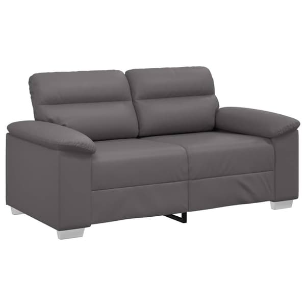 2-sitssoffa grå 160x81x84 cm konstläder