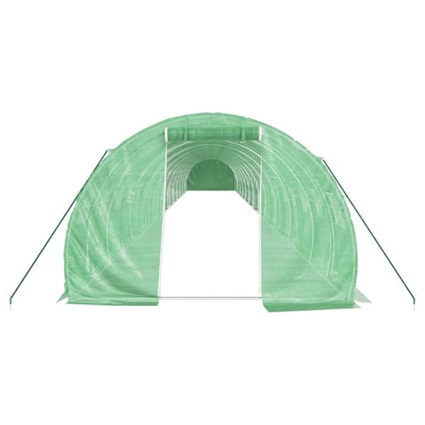 Växthus med stålram grön 72 m² 24x3x2 m