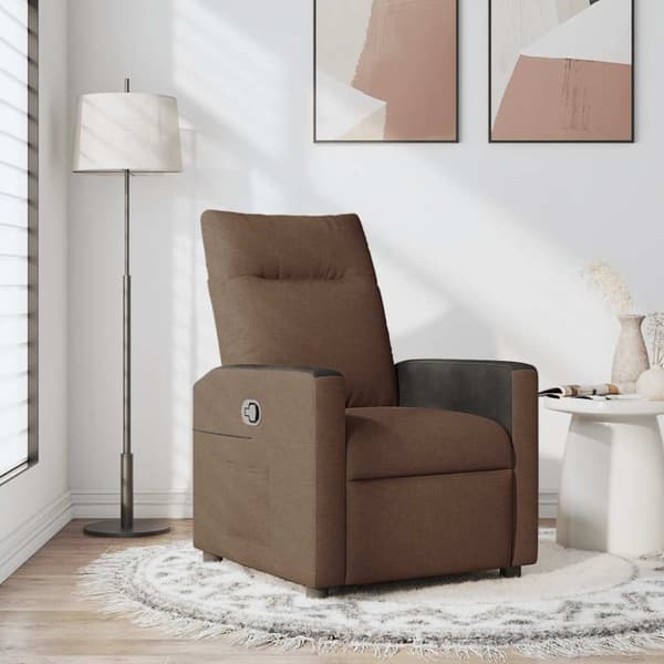 Reclinerfåtölj brun tyg