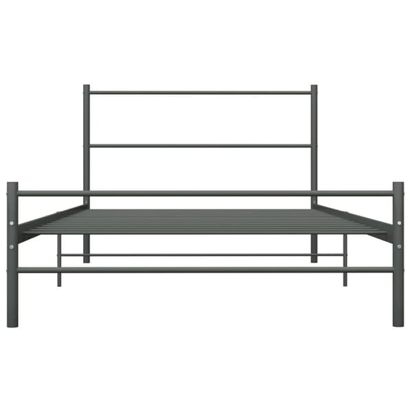 Sängram grå metall 90x200 cm