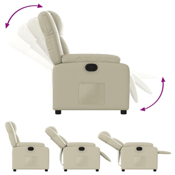 Reclinerfåtölj gräddvit konstläder