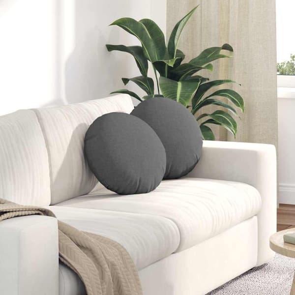 Sittkuddar 2 pcs Mörkgrå Ø40 x 13 cm tyg