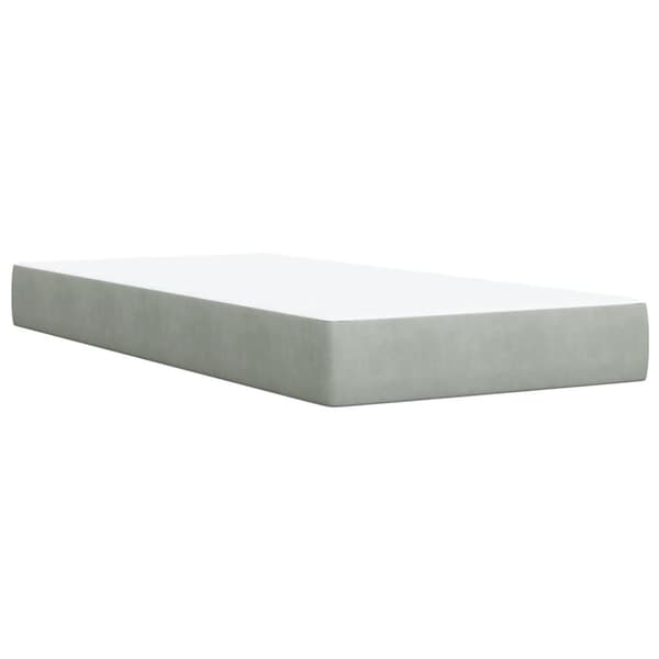 Ramsäng med madrass ljusgrå 80x200 cm sammet