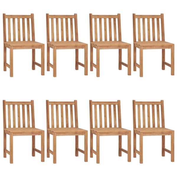 Trädgårdsstolar 8 st med dynor massiv teak