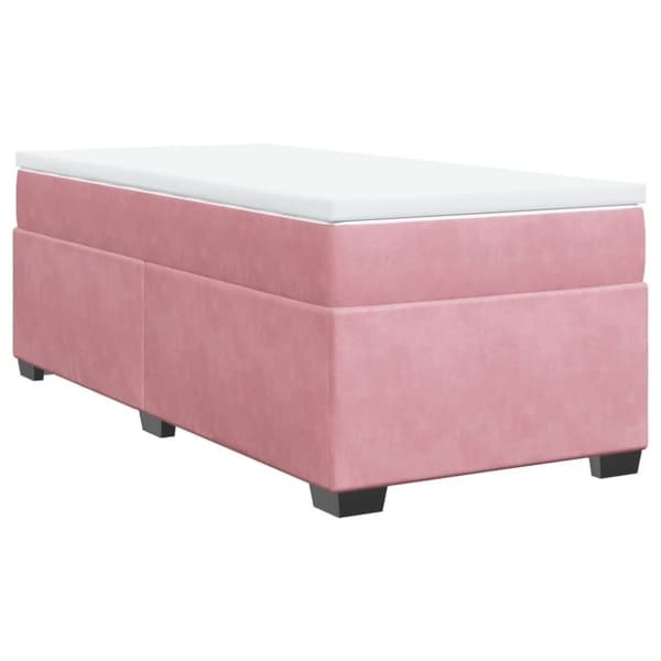 Ramsäng med madrass rosa 100x200 cm sammet