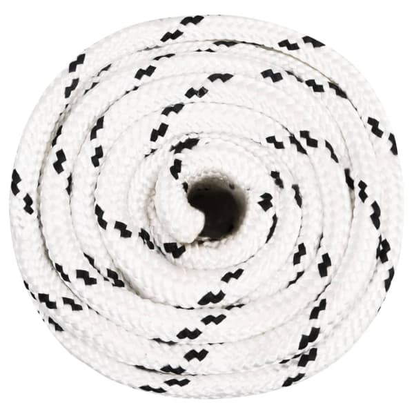 Båtlina flätad vit 18 mm x 25 m polyester