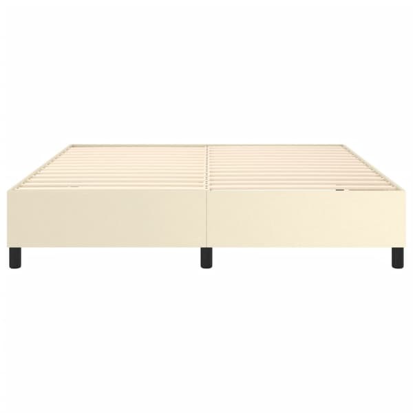 Boxspring-sängram gräddvit 180x200 cm konstläder