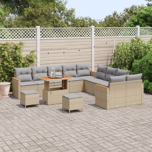 Trädgårdsoffset 13 pcs Beige konstrotting