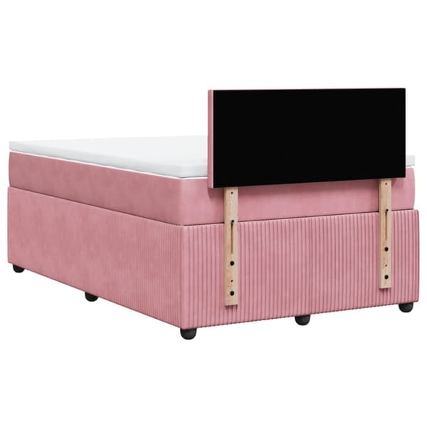 Ramsäng med madrass rosa 120x200 cm sammet