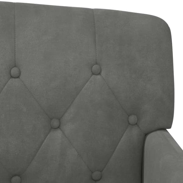 Loveseat med knapprapport Mörkgrå 111 x 65 x 79 cm Sammet