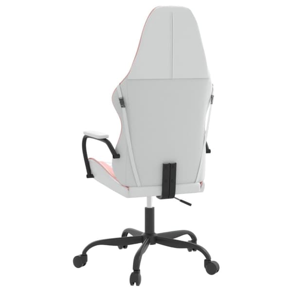 Gamingstol vit och rosa konstläder