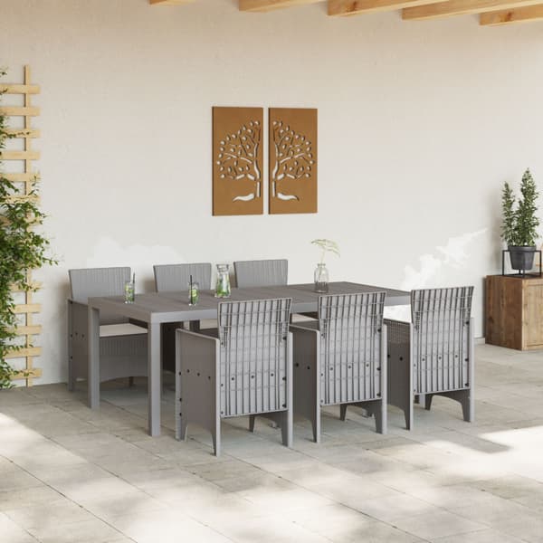 Trädgårdsmöbelset 7 pcs Ljusgrå Polypropylen