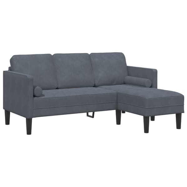 Soffset med kudde Mörkgrå Polyester