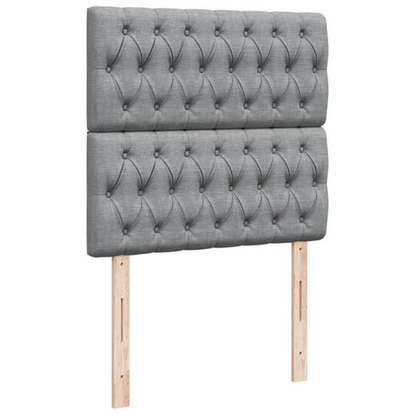 Ramsäng med madrass ljusgrå 90x190 cm tyg