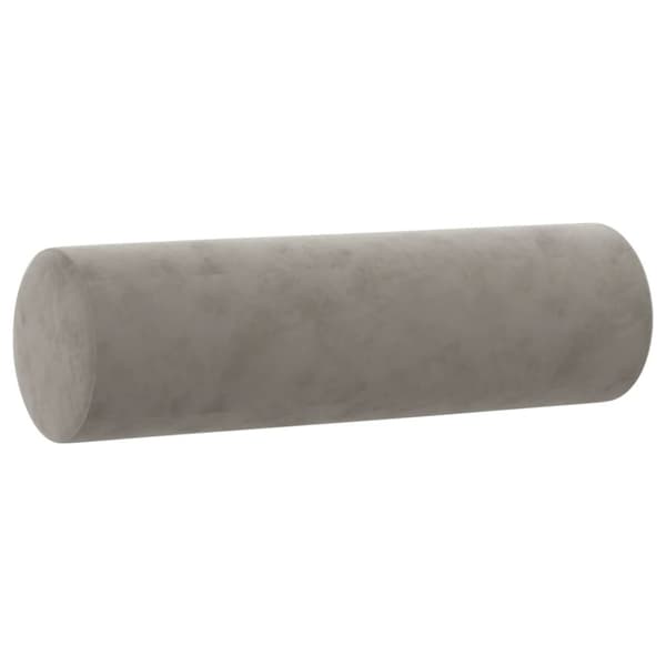 Prydnadskuddar 2 st ljusgrå Ø15x50 cm sammet