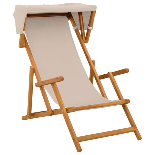 Deck Chair 4 st 3 Position Massiv Eukalyptus Trä Beige