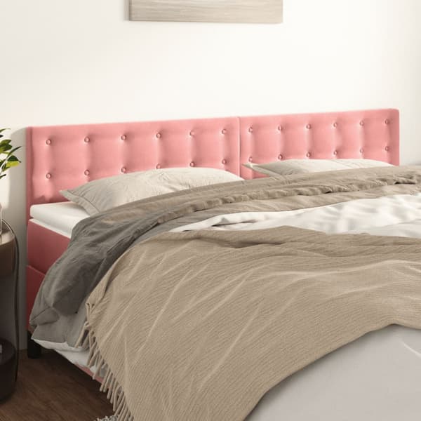 Sänggavlar rosa 200x5x78/88 cm sammet