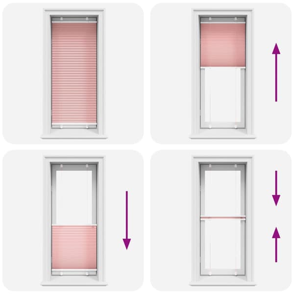 Plisserad persienn rosa 60x100cm tyg bredd 59,4cm polyester