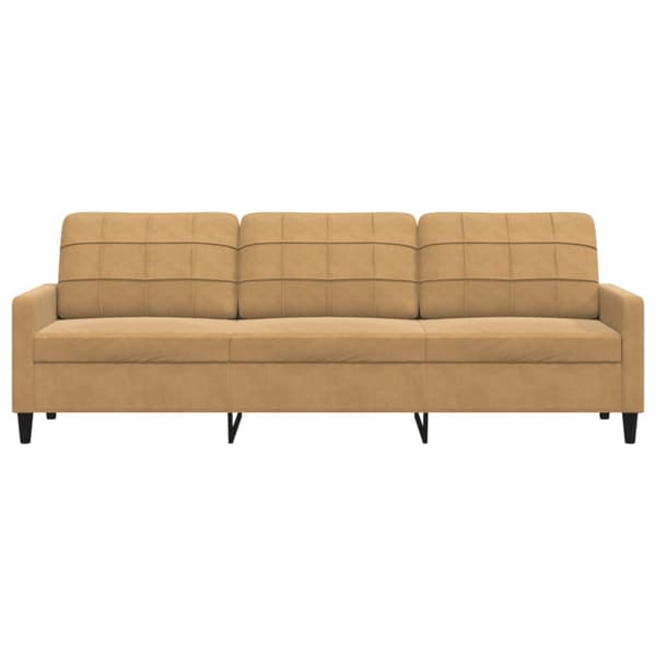 3-sitssoffa brun 210 cm sammet