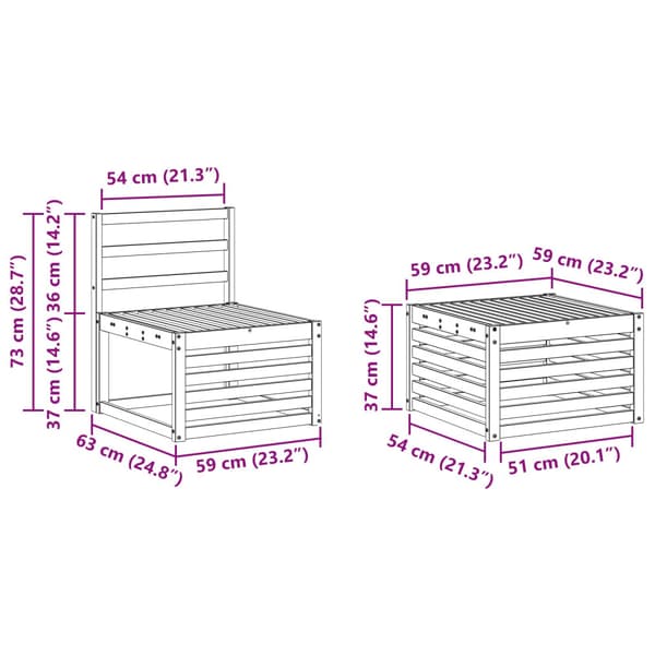Utomhussoffset 5 pcs Naturlig