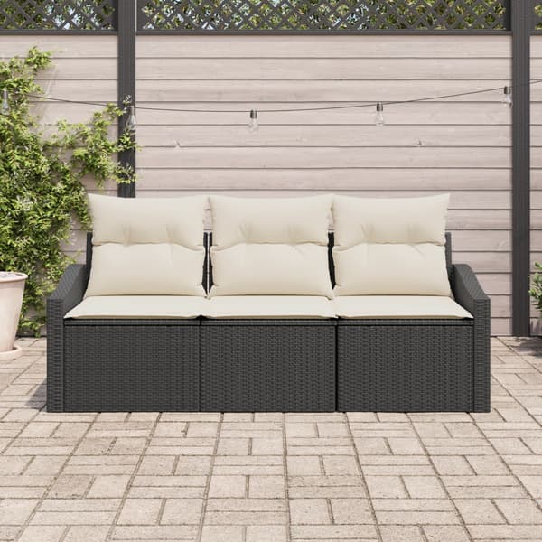 Soffset med kudde 3 pcs Svart konstrotting