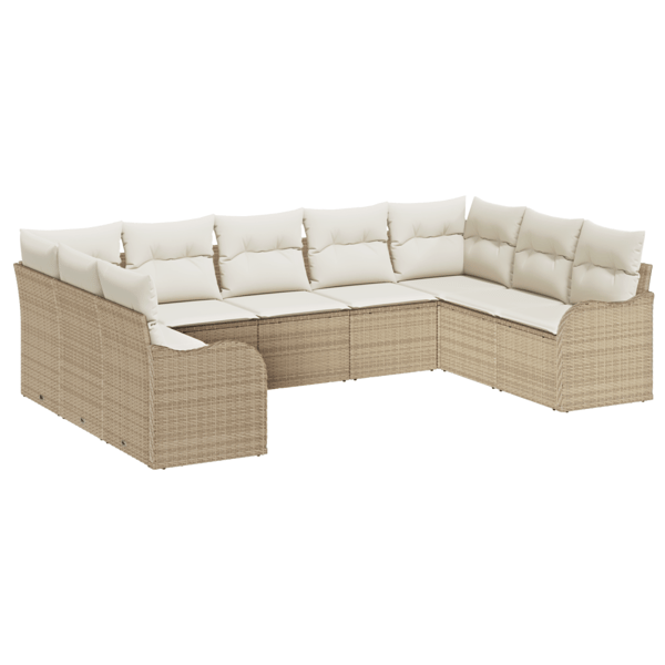 Trädgårdsoffset 9 st Beige och vit konstrotting