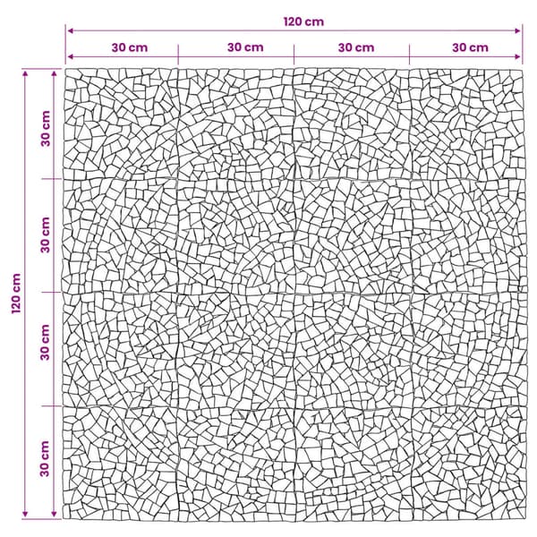 Mosaic Tiles Sun Pattern Flerfärgsdesign 120 x 120 cm Marmor