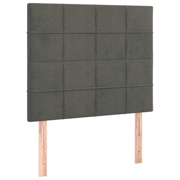 Ramsäng med madrass mörkgrå 80x200 cm sammet
