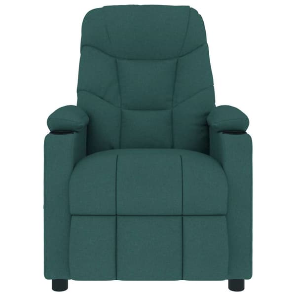 Massagefåtölj mörkgrön tyg