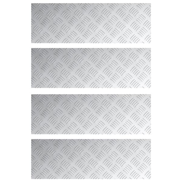 Trappsteg Rektangulär 4 pcs Silver 75 x 25 cm Aluminium
