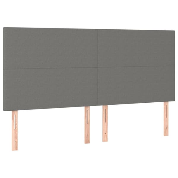 Ramsäng med madrass mörkgrå 180x200 cm tyg