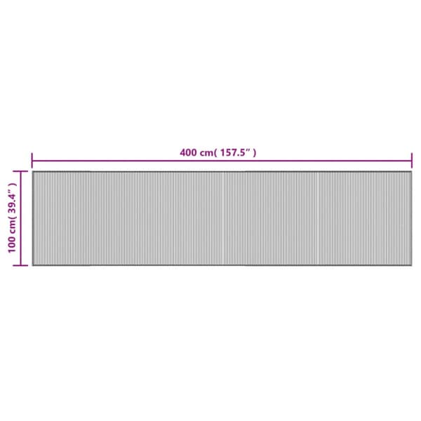 Matta rektangulär ljus naturlig 100x400 cm bambu