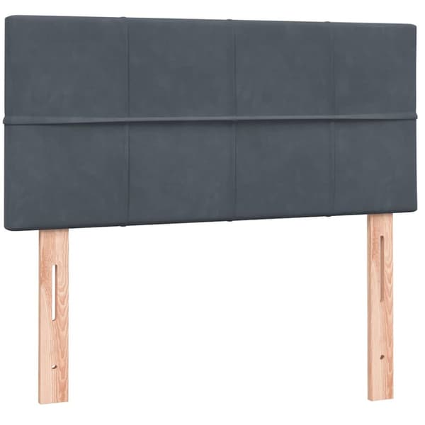 Ramsäng med madrass mörkgrå 80x220 cm sammet