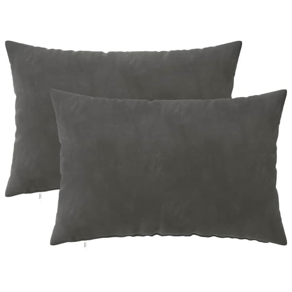 Kuddöverdrag 2 st HEERLEN Mörkgrå 50 x 70 cm Sammet