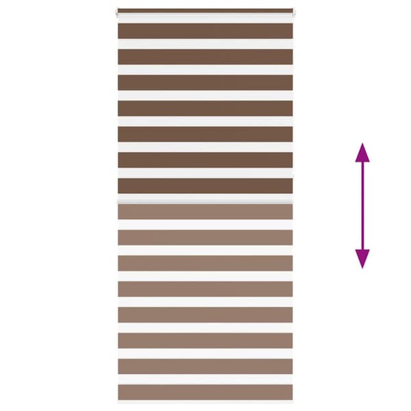 Rullgardin zebra brun 110x230 cm tyg bredd 105,9 cm polyester