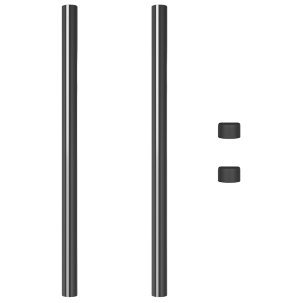 Stängselstolpe 2 pcs Grå 80 cm Pulverlackerad stål